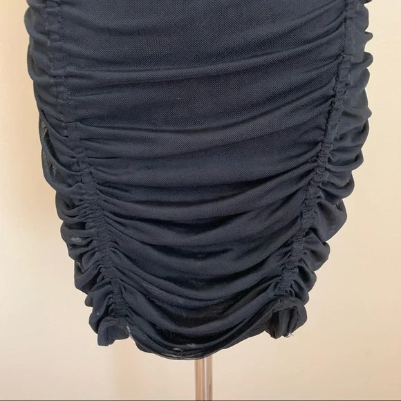 Closet clean out! UO Black Ruched Mesh Bodycon Mini Dress Urban sz S - Picture 6 of 12